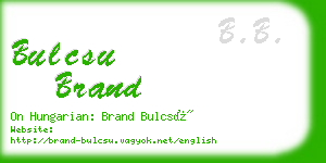 bulcsu brand business card